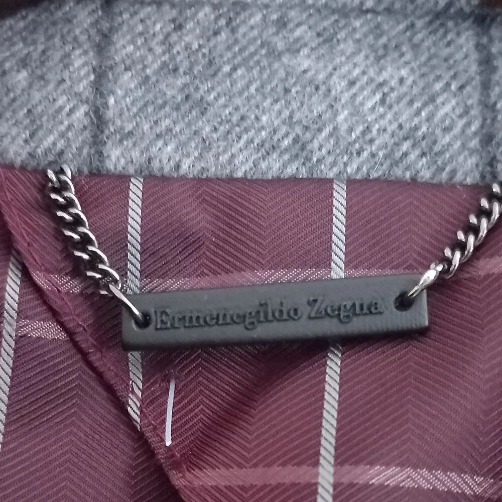 ERMENEGILDO ZEGNA thin wool grey windowpane check suit jacket blazer - Picture 4 of 16